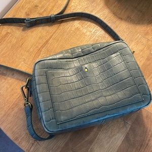 Madewell The Transport Camera Bag Croc Embossed